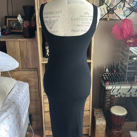 Freshman 1996 Ribbed Black Midi Dress - Small - Picture 5 of 7